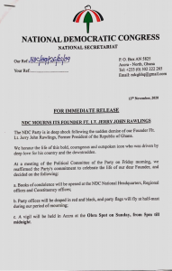 NDC holds vigil tomorrow