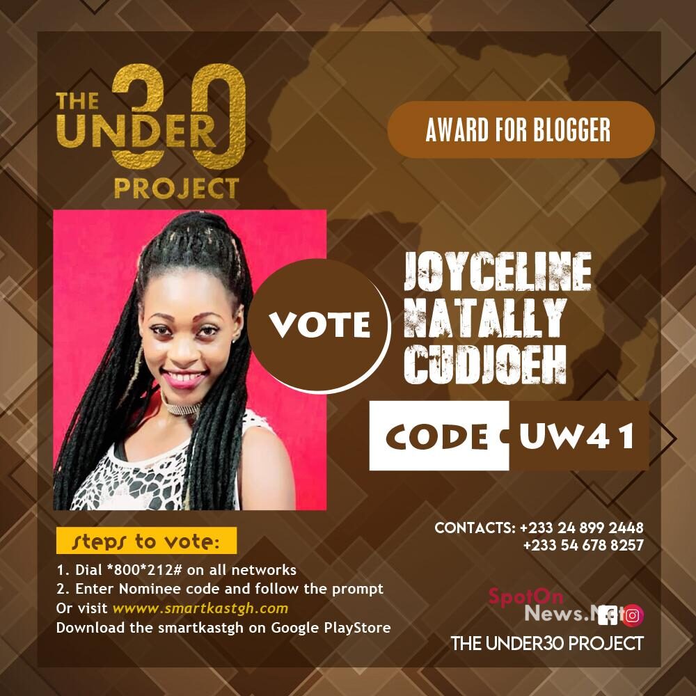 International journalist, Joyceline Natally Cudjoe receives two nominations for the Under 30 Women Project Awards Joyceline Natally Cudjoe